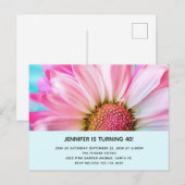 Mooie roze ventilator Sluit foto van zaterdag af Uitnodiging Briefkaart (Voorkant / Achterkant)