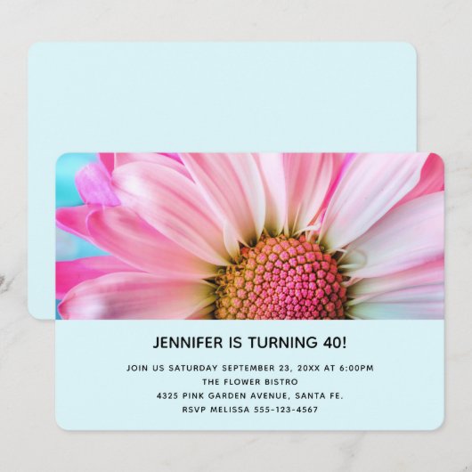 Mooie roze ventilator sluit foto's op zaterdag kaart (Voorkant / Achterkant)