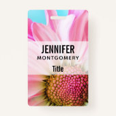 Mooie roze ventilator Sluiten Foto Badge (Voorkant)