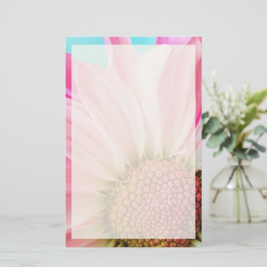 Mooie roze ventilator Sluiten Foto Briefpapier (Staand voorkant)