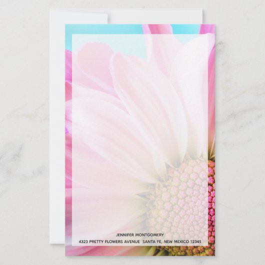 Mooie roze ventilator Sluiten Foto Briefpapier (Voorkant)