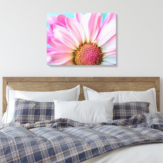 Mooie roze ventilator Sluiten Foto Canvas Afdruk (Insitu (Slaapkamer))