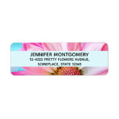 Mooie roze ventilator Sluiten Foto Etiket (Voorkant)