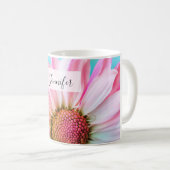 Mooie roze ventilator Sluiten Foto Koffiemok (Voorkant rechts)