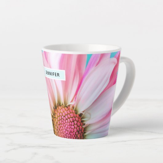 Mooie roze ventilator Sluiten Foto Latte Mok (Rechterhoek)