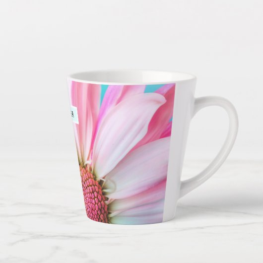 Mooie roze ventilator Sluiten Foto Latte Mok (Rechts)