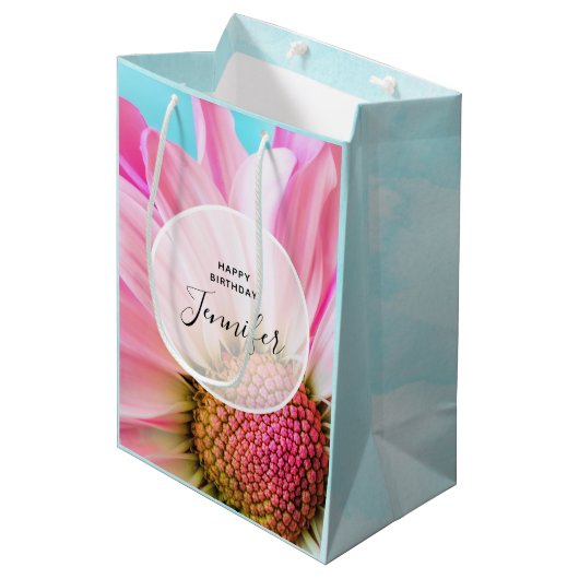 Mooie roze ventilator Sluiten Foto Medium Cadeauzakje (Voorkant Gekanteld)