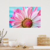 Mooie roze ventilator Sluiten Foto Poster (Keuken)