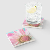 Mooie roze ventilator Sluiten Foto Stenen Onderzetter (Zijkant)