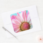 Mooie roze ventilator Sluiten Foto Vierkante Sticker (Envelop)