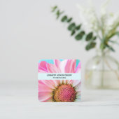 Mooie roze ventilator Sluiten Foto Vierkante Visitekaartje (Staand voorkant)