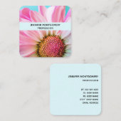 Mooie roze ventilator Sluiten Foto Vierkante Visitekaartje (Voorkant / Achterkant)