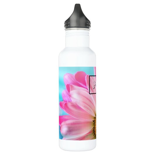 Mooie roze ventilator Sluiten Foto Waterfles (Links)