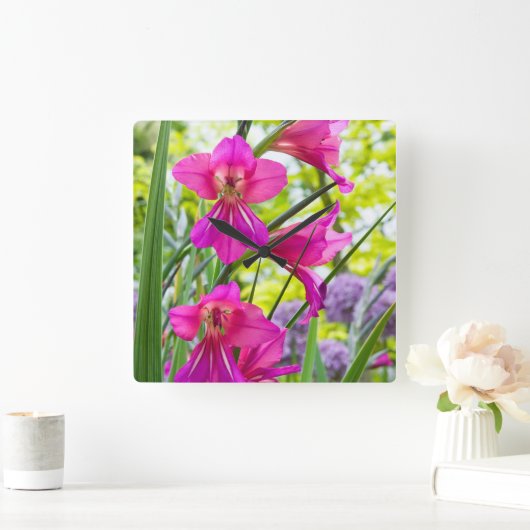 Mooie roze ventilator vierkante klok (Huis)