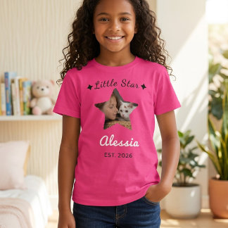 Mooie Roze Verjaardag T-Shirt met Naam voor Meisje