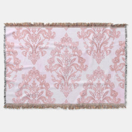Mooie roze victoriaanse damast watercolor patroon deken