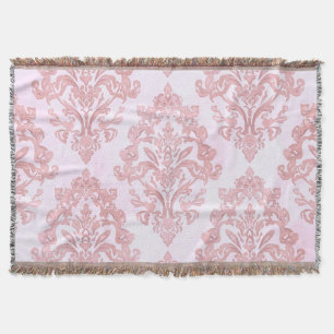 Mooie roze victoriaanse damast watercolor patroon deken