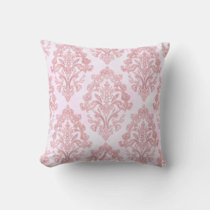 Mooie roze victoriaanse damast watercolor patroon kussen