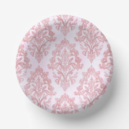 Mooie Roze Victoriaanse Damast Watercolor Patroon Papieren Kommen