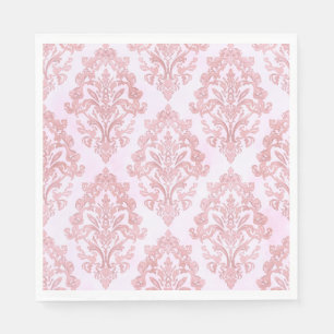 Mooie Roze Victoriaanse Damast Watercolor Patroon Servet