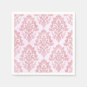 Mooie roze victoriaanse damast watercolor patroon servet