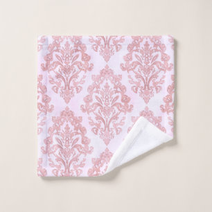 Mooie Roze Victoriaanse Damast Watercolor Patroon Washandje