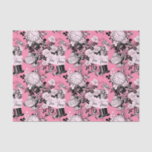 Mooie Roze Vintage Alice Theetijd Tissuepapier