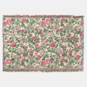 Mooie Roze Vintage Bloemen - Cottagecore Bloemstuk Deken