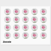 Mooie Roze Vintage Stijl Hydrangea Bedankt Ronde Sticker (Vel)