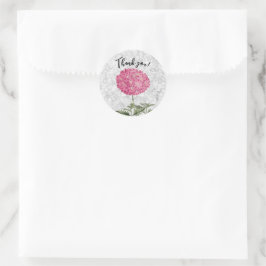 Mooie Roze Vintage Stijl Hydrangea Bedankt Ronde Sticker