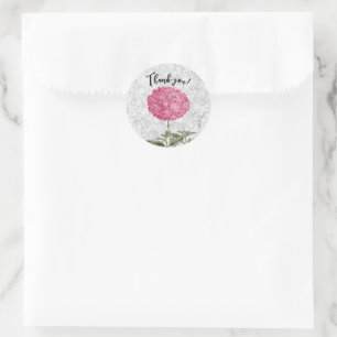 Mooie Roze Vintage Stijl Hydrangea Bedankt Ronde Sticker