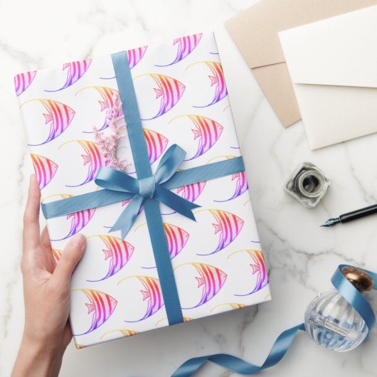 Mooie Roze Vis Patroon Cadeaupapier (Geschenken)