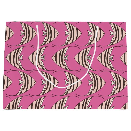 Mooie roze vis patroon groot cadeauzakje (Voorkant)