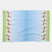 Mooie roze vlammen op lichtblauwe gradiënt theedoek (Horizontaal)