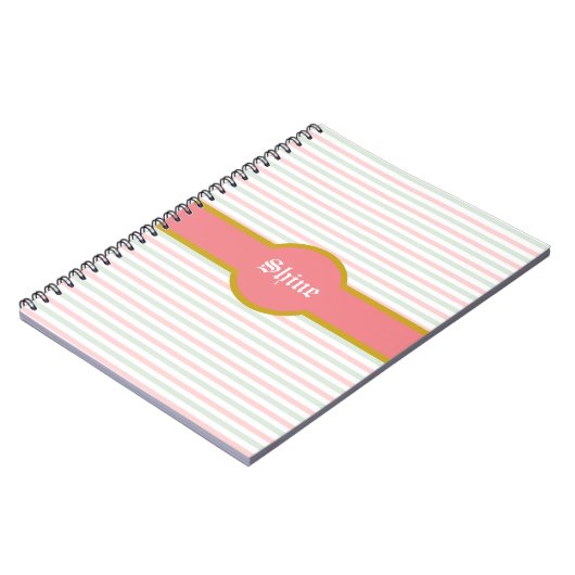 Mooie roze vlek en witte streep notitieboek (Linkerzijde)