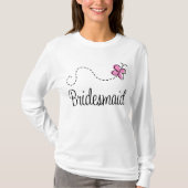 Mooie Roze Vlinder Bruidsmeisje T-shirt (Voorkant)