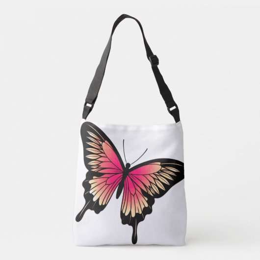 Mooie roze vlinder Canvas tas (Achterkant)