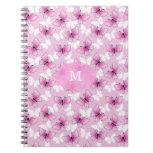 Mooie Roze Vlinder Kawaii Spiraal Notebook