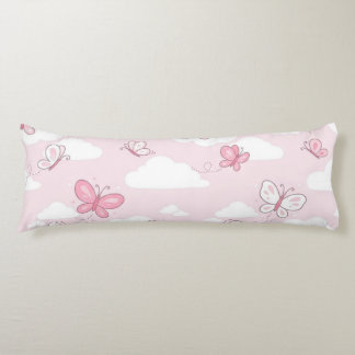 Mooie Roze Vlinder Pastelkleurige Kinderkamer Lichaamskussen