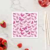 Mooie Roze Vlinder Patroon Monogram Servet (Insitu)