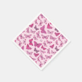 Mooie Roze Vlinder Patroon Monogram Servet (Hoek)