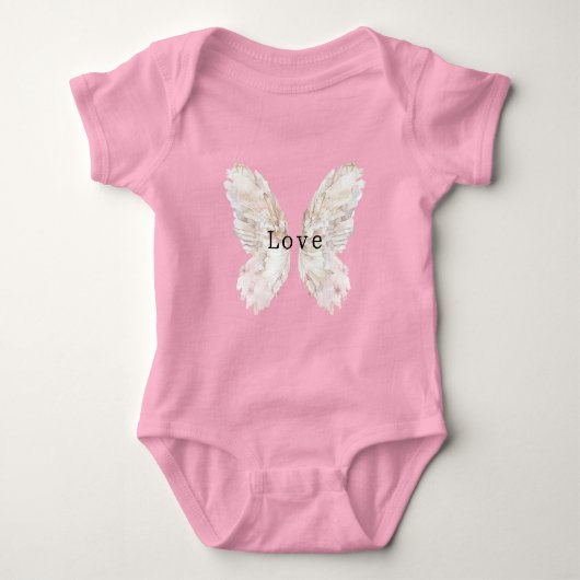 Mooie Roze Vlinder Vleugels Romper (Voorkant)