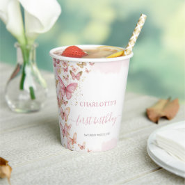 Mooie Roze Vlinders 1e 2e Sweet 16 Verjaardag Papieren Bekers