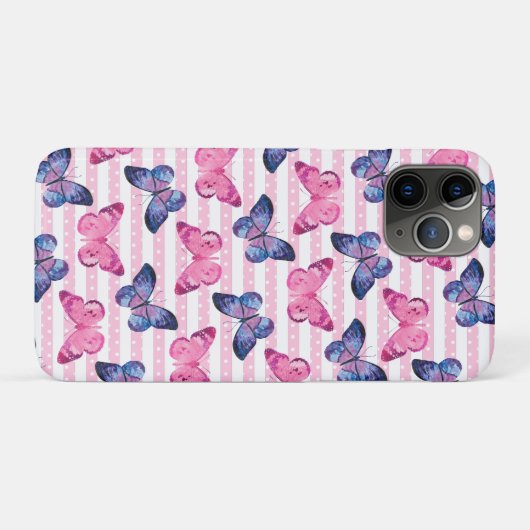Mooie Roze Vlinders Case-Mate iPhone Case (Achterkant (horizontaal))
