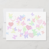 mooie roze vlinders en harten bruiloft kaart (Achterkant)