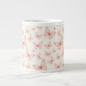 Mooie roze vlinders grote koffiekop (Voorkant)