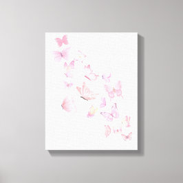 Mooie Roze Vlinders - Ingepakte Canvas Afdruk