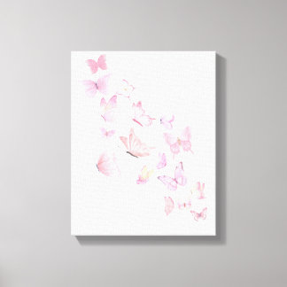 Mooie Roze Vlinders - Ingepakte Canvas Afdruk