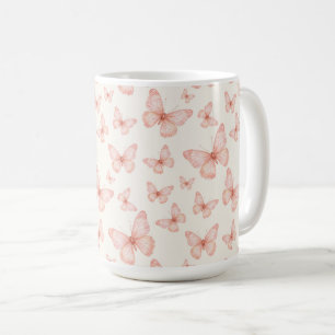 Mooie roze vlinders koffiemok