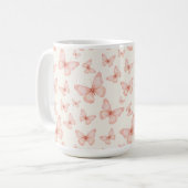 Mooie roze vlinders koffiemok (Voorkant links)